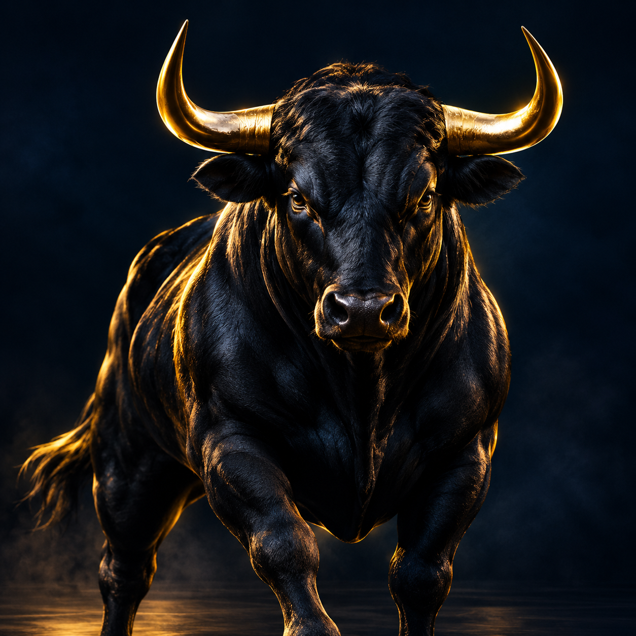 ZarBull Official black bull with gold horns